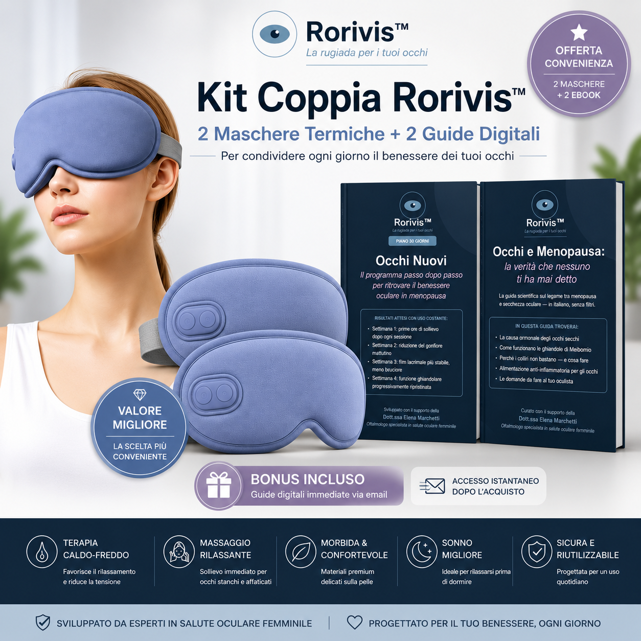 DUE MASCHERE RORIVIS + KIT COMPLETO